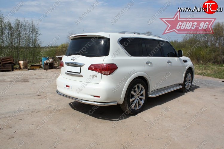 16 739 р. Защита заднего бампера Souz-96 (d60) INFINITI QX56 Z62 (2010-2013)  с доставкой в г. Москва