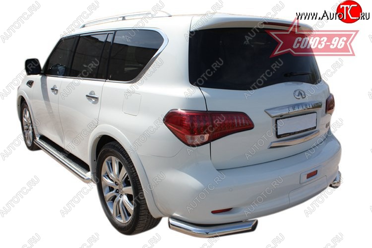 15 929 р. Защита заднего бампера Souz-96 (d76) INFINITI QX56 Z62 (2010-2013)  с доставкой в г. Москва