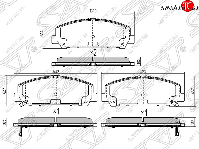 1 669 р. Колодки тормозные SAT (передние)  INFINITI QX56  Z62 - QX80  Z62  с доставкой в г. Москва