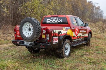 70 999 р. Бампер задний силовой РИФ (стандарт) Isuzu D-Max RT85,TFR ExtendedCab рестайлинг (2015-2021) (С квадратом под фаркоп, калиткой и фонарями)  с доставкой в г. Москва. Увеличить фотографию 6