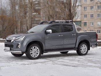 20 999 р. Защита переднего бампера (2 трубы Ø63 и 42 мм, нержавейка) SLITKOFF Isuzu D-Max RT85,TFR DoubleCab рестайлинг (2015-2021)  с доставкой в г. Москва. Увеличить фотографию 3