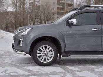 22 399 р. Защита переднего бампера (Ø 63 мм с клыками, нержавейка) SLITKOFF  Isuzu D-Max  RT85,TFR DoubleCab (2015-2021) рестайлинг  с доставкой в г. Москва. Увеличить фотографию 3