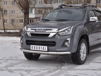 14 199 р. Защита переднего бампера (Ø 63 мм, нержавейка) SLITKOFF  Isuzu D-Max  RT85,TFR DoubleCab (2015-2021) рестайлинг  с доставкой в г. Москва. Увеличить фотографию 3