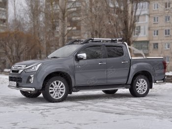 15 699 р. Защита переднего бампера (Ø 76 мм, нержавейка) SLITKOFF  Isuzu D-Max  RT85,TFR DoubleCab (2015-2021) рестайлинг  с доставкой в г. Москва. Увеличить фотографию 3