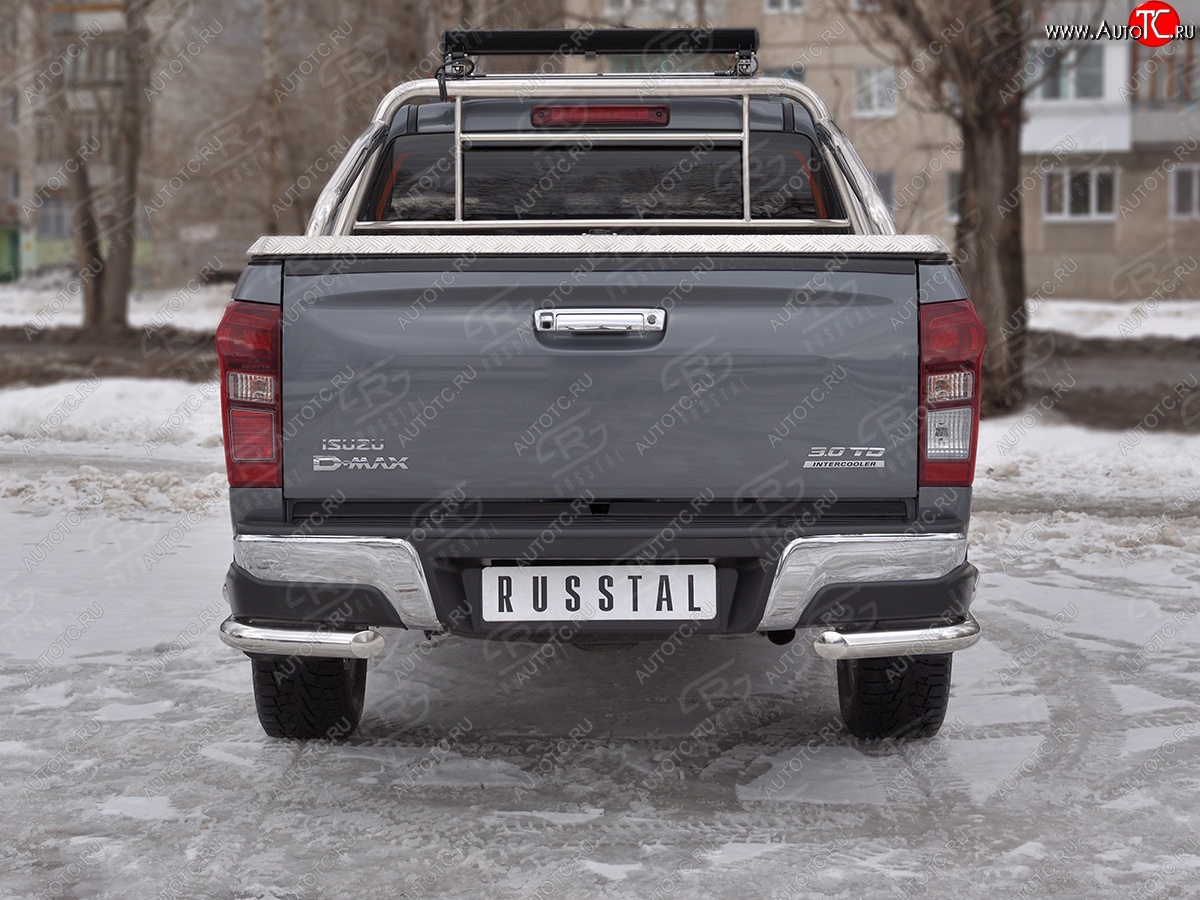 19 999 р. Защита заднего бампера (2 трубы Ø63 мм, нержавейка)  Isuzu D-Max  RT85,TFR DoubleCab (2015-2021) рестайлинг  с доставкой в г. Москва