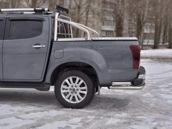 21 449 р. Защита заднего бампера (Ø63/63 мм, нержавейка) SLITKOFF Isuzu D-Max RT85,TFR DoubleCab рестайлинг (2015-2021)  с доставкой в г. Москва. Увеличить фотографию 3