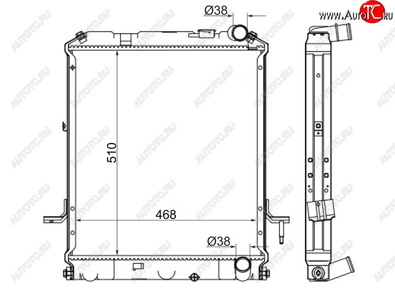 10 399 р. Радиатор двигателя (пластинчатый, МКПП,	4HL1) SAT Isuzu Elf (NPR75)  дорестайлинг (2006-2014)  с доставкой в г. Москва