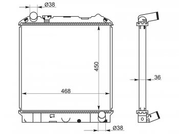 7 449 р. Радиатор двигателя (пластинчатый, МКПП, 4HF1, 4HG1, 4HL1) SAT Isuzu Elf (NPR75)  дорестайлинг (1993-2004)  с доставкой в г. Москва. Увеличить фотографию 1