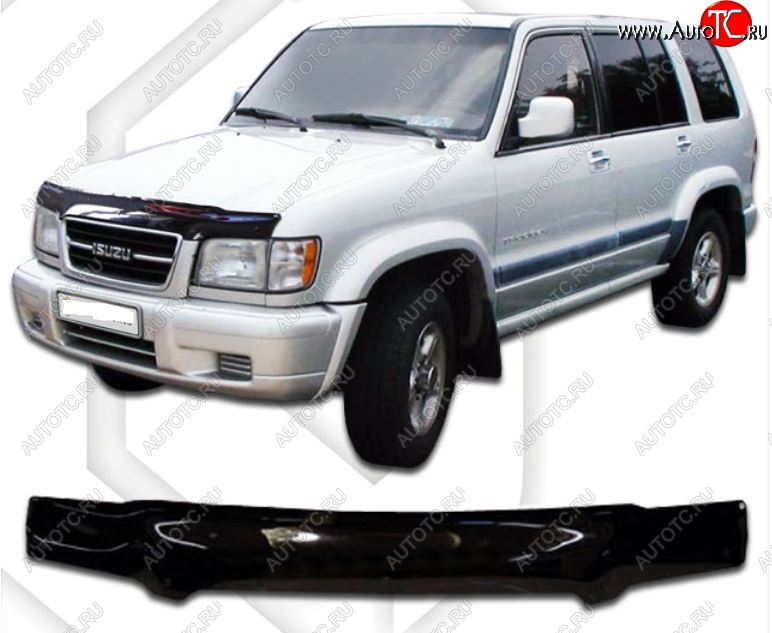 2 079 р. Дефлектор капота CA-Plastic  Isuzu Trooper (1991-2002) (Classic черный, Без надписи)  с доставкой в г. Москва