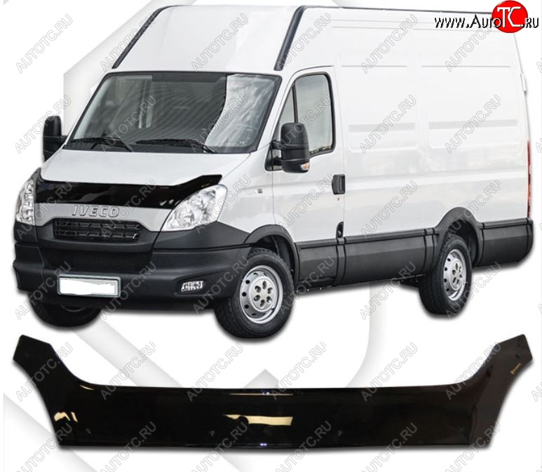 2 399 р. Дефлектор капота CA-Plastiс  Iveco Daily (2011-2014) (Classic черный, Без надписи)  с доставкой в г. Москва