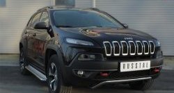 15 249 р. Защита переднего бампера (Trailhawk Ø42 мм волна, нержавейка) SLITKOFF  Jeep Cherokee  KL (2014-2017) дорестайлинг  с доставкой в г. Москва. Увеличить фотографию 2