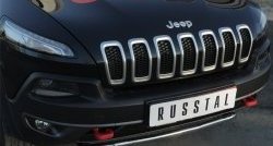 15 249 р. Защита переднего бампера (Trailhawk Ø42 мм волна, нержавейка) SLITKOFF  Jeep Cherokee  KL (2014-2017) дорестайлинг  с доставкой в г. Москва. Увеличить фотографию 3