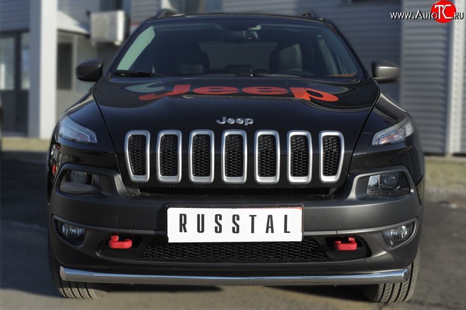 15 999 р. Одинарная защита переднего бампера (Trailhawk 63 мм) SLITKOFF Jeep Cherokee KL дорестайлинг (2014-2017)  с доставкой в г. Москва