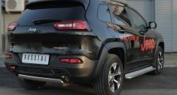 16 699 р. Защита заднего бампера (Trailhawk, Ø75x42 мм, нержавейка) Russtal Jeep Cherokee KL дорестайлинг (2014-2017)  с доставкой в г. Москва. Увеличить фотографию 2