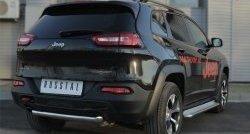 16 699 р. Защита заднего бампера (Trailhawk, 63 мм, нержавейка) SLITKOFF Jeep Cherokee KL дорестайлинг (2014-2017)  с доставкой в г. Москва. Увеличить фотографию 2