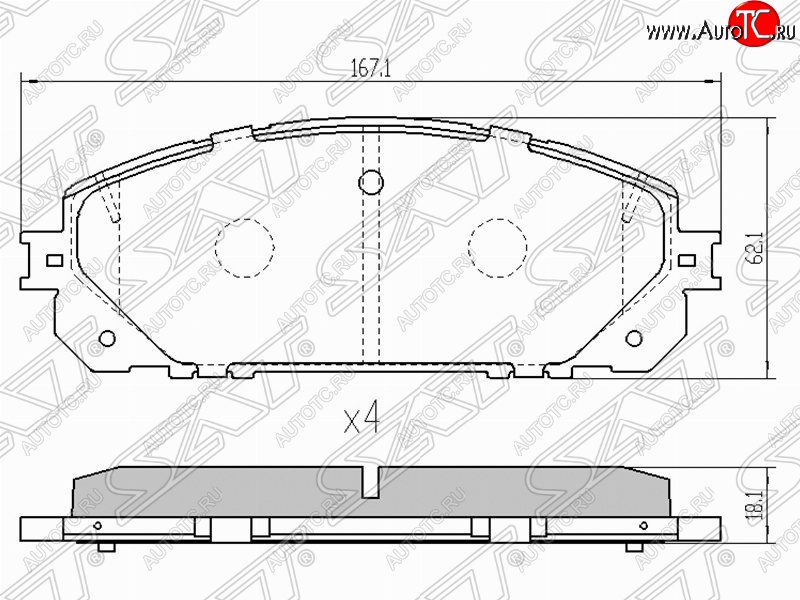 1 429 р. Колодки тормозные SAT (передние) Jeep Cherokee KL дорестайлинг (2014-2017)  с доставкой в г. Москва