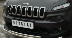 16 999 р. Защита переднего бампера (2 трубыØ63 и 42 мм, нержавейка) SLITKOFF  Jeep Cherokee  KL (2014-2017) дорестайлинг  с доставкой в г. Москва. Увеличить фотографию 3