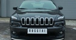 14 549 р. Одинарная защита переднего бампера из трубы диаметром 42 мм SLITKOFF Jeep Cherokee KL дорестайлинг (2014-2017)  с доставкой в г. Москва. Увеличить фотографию 2