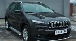 14 549 р. Одинарная защита переднего бампера из трубы диаметром 42 мм SLITKOFF Jeep Cherokee KL дорестайлинг (2014-2017)  с доставкой в г. Москва. Увеличить фотографию 3