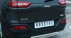 16 499 р. Защита заднего бампера (Ø63 и 42 мм, нержавейка) SLITKOFF Jeep Cherokee KL дорестайлинг (2014-2017)  с доставкой в г. Москва. Увеличить фотографию 2