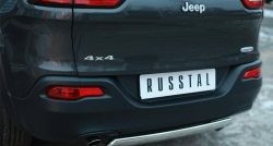 16 849 р. Защита заднего бампера (Ø75x42 мм, нержавейка) Russtal Jeep Cherokee KL дорестайлинг (2014-2017)  с доставкой в г. Москва. Увеличить фотографию 3