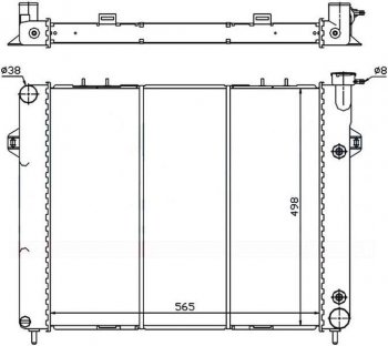 Радиатор двигателя SAT (пластинчатый, 5.2/5.9, АКПП) Jeep Grand Cherokee ZJ (1993-1998)