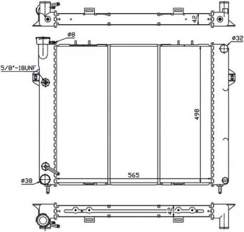 Радиатор двигателя SAT (пластинчатый, 4.0, АКПП) Jeep Grand Cherokee ZJ (1993-1998)