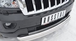 15 449 р. Защита переднего бампера (2 трубыØ76 и 42 мм, нержавейка) SLITKOFF Jeep Grand Cherokee WK2 дорестайлинг (2010-2013)  с доставкой в г. Москва. Увеличить фотографию 2