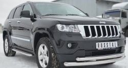 17 749 р. Защита переднего бампера (2 трубыØ76 и 63 мм, нержавейка) SLITKOFF Jeep Grand Cherokee WK2 дорестайлинг (2010-2013)  с доставкой в г. Москва. Увеличить фотографию 4