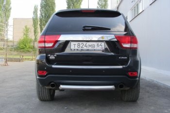 6 999 р. Защита заднего бампера из трубы d76 Slitkoff (короткая)  Jeep Grand Cherokee  WK2 (2010-2013) дорестайлинг (Цвет: серебристый)  с доставкой в г. Москва. Увеличить фотографию 2