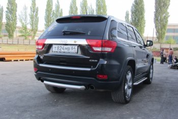 6 999 р. Защита заднего бампера из трубы d76 Slitkoff (короткая)  Jeep Grand Cherokee  WK2 (2010-2013) дорестайлинг (Цвет: серебристый)  с доставкой в г. Москва. Увеличить фотографию 4