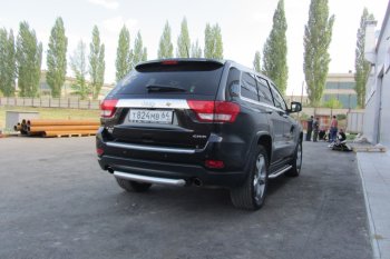 6 999 р. Защита заднего бампера из трубы d76 Slitkoff (короткая)  Jeep Grand Cherokee  WK2 (2010-2013) дорестайлинг (Цвет: серебристый)  с доставкой в г. Москва. Увеличить фотографию 5