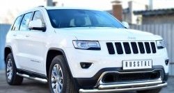 19 999 р. Защита переднего бампера (2 трубыØ76 и 63 мм, нержавейка) SLITKOFF  Jeep Grand Cherokee  WK2 (2013-2018) 1-ый рестайлинг  с доставкой в г. Москва. Увеличить фотографию 3