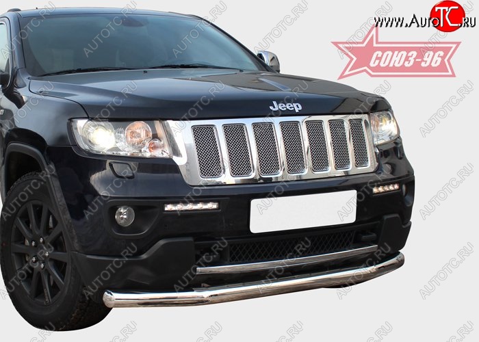 16 739 р. Защита переднего бампера одинарная Souz-96 (d76) Jeep Grand Cherokee WK2 дорестайлинг (2010-2013)  с доставкой в г. Москва