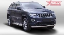 Защита переднего бампера одинарная из овальной трубы Souz-96 (d75х42). Jeep Grand Cherokee WK2 дорестайлинг (2010-2013)