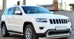 15 799 р. Защита порогов из круглой трубы диаметром 63 мм Russtal Jeep Grand Cherokee WK2 дорестайлинг (2010-2013) (Защита порогов с со скосами на торцах (вариант 1))  с доставкой в г. Москва. Увеличить фотографию 4