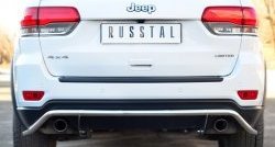 Защита заднего бампера (Ø42 мм волна, нержавейка) SLITKOFF Jeep Grand Cherokee WK2 дорестайлинг (2010-2013)