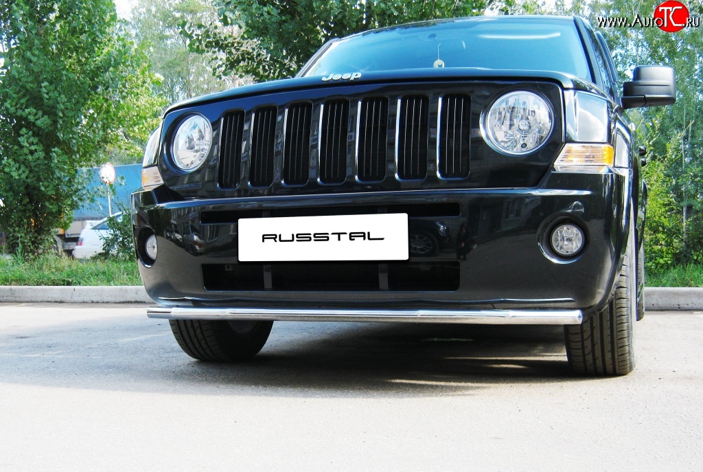 8 249 р. Одинарная защита переднего бампера диаметром 42 мм Russtal Jeep Liberty KK (2007-2013)  с доставкой в г. Москва