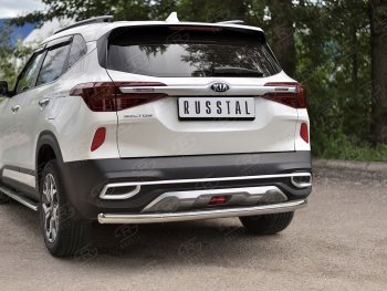 16 899 р. Защита заднего бампера (Ø63 мм, нержавейка) RUSSTAL  KIA Seltos (2019-2024)  с доставкой в г. Москва. Увеличить фотографию 2