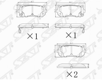 929 р. Комплект задних тормозных колодок SAT KIA Carens FC, RS дорестайлинг (1999-2002)  с доставкой в г. Москва. Увеличить фотографию 1