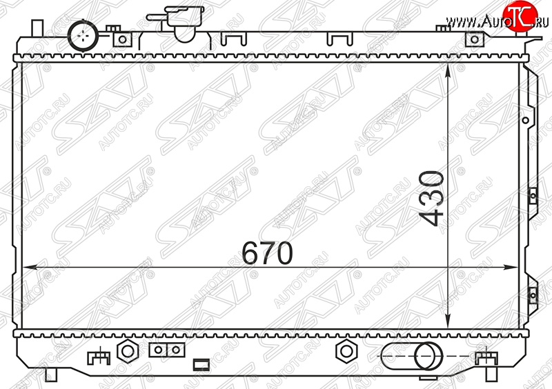 8 349 р. Радиатор двигателя SAT (пластинчатый, 1.6/1.8, МКПП/АКПП) KIA Carens FC, RS дорестайлинг (1999-2002)  с доставкой в г. Москва