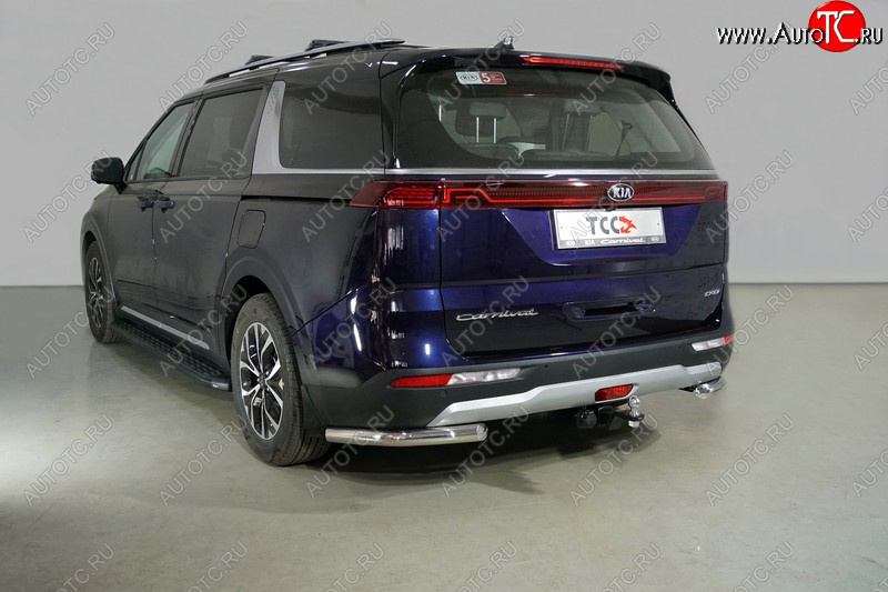 20 999 р. Защита заднего бампера (уголки) 2WD 2.2D ТСС 60,3 мм  KIA Carnival  KA4 (2020-2024) минивэн дорестайлинг, минивэн рестайлинг (длинные)  с доставкой в г. Москва