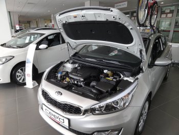 2 049 р. Упоры капота Russtal KIA Ceed 2 JD рестайлинг, хэтчбэк (2015-2018)  с доставкой в г. Москва. Увеличить фотографию 1