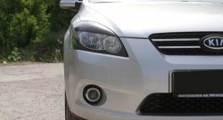 999 р. Реснички на фары RA  KIA Ceed  1 ED (2006-2010) дорестайлинг универсал, дорестайлинг, хэтчбэк 5 дв. (Поверхность глянец (под окраску), Неокрашенные)  с доставкой в г. Москва. Увеличить фотографию 2