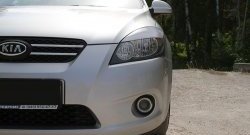 999 р. Реснички на фары RA  KIA Ceed  1 ED (2006-2010) дорестайлинг универсал, дорестайлинг, хэтчбэк 5 дв. (Поверхность глянец (под окраску), Неокрашенные)  с доставкой в г. Москва. Увеличить фотографию 3