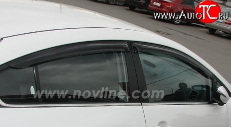 593 р. Комплект дефлекторов окон (ветровиков) 4 шт. Novline KIA Cerato 2 TD седан (2008-2013)  с доставкой в г. Москва