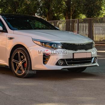 1 799 р. Реснички на фары MV-Tuning  KIA Optima  4 JF (2015-2018) дорестайлинг универсал, дорестайлинг седан (Неокрашенные)  с доставкой в г. Москва. Увеличить фотографию 1