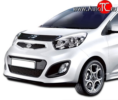 529 р. Дефлектор капота NovLine KIA Picanto 2 TA хэтчбэк 3 дв. дорестайлинг (2011-2015)  с доставкой в г. Москва