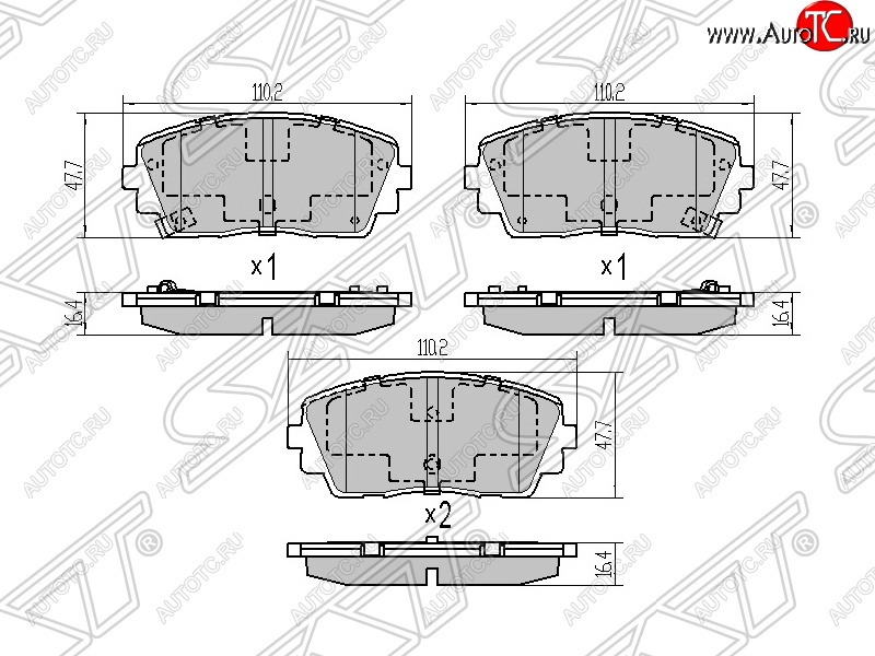 1 029 р. Колодки тормозные SAT (передние)  KIA Picanto ( 2 TA хэтчбэк 5 дв.,  2 TA хэтчбэк 3 дв.) (2011-2015) дорестайлинг, дорестайлинг  с доставкой в г. Москва