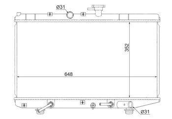 6 399 р. Радиатор двигателя SAT (пластинчатый, 1.3/1.5, АКПП)  KIA Rio  1 DC (2000-2005) дорестайлинг седан, рестайлинг седан, рестайлинг универсал  с доставкой в г. Москва. Увеличить фотографию 1